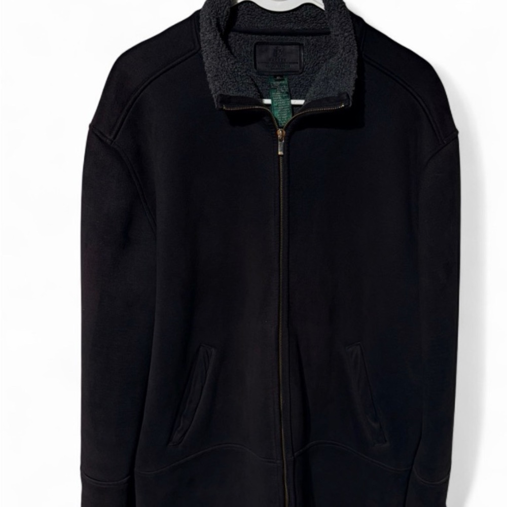 Ralph Lauren Black Label Jacket Black Faux Suede – Sherpa Lined (Men’s XL)